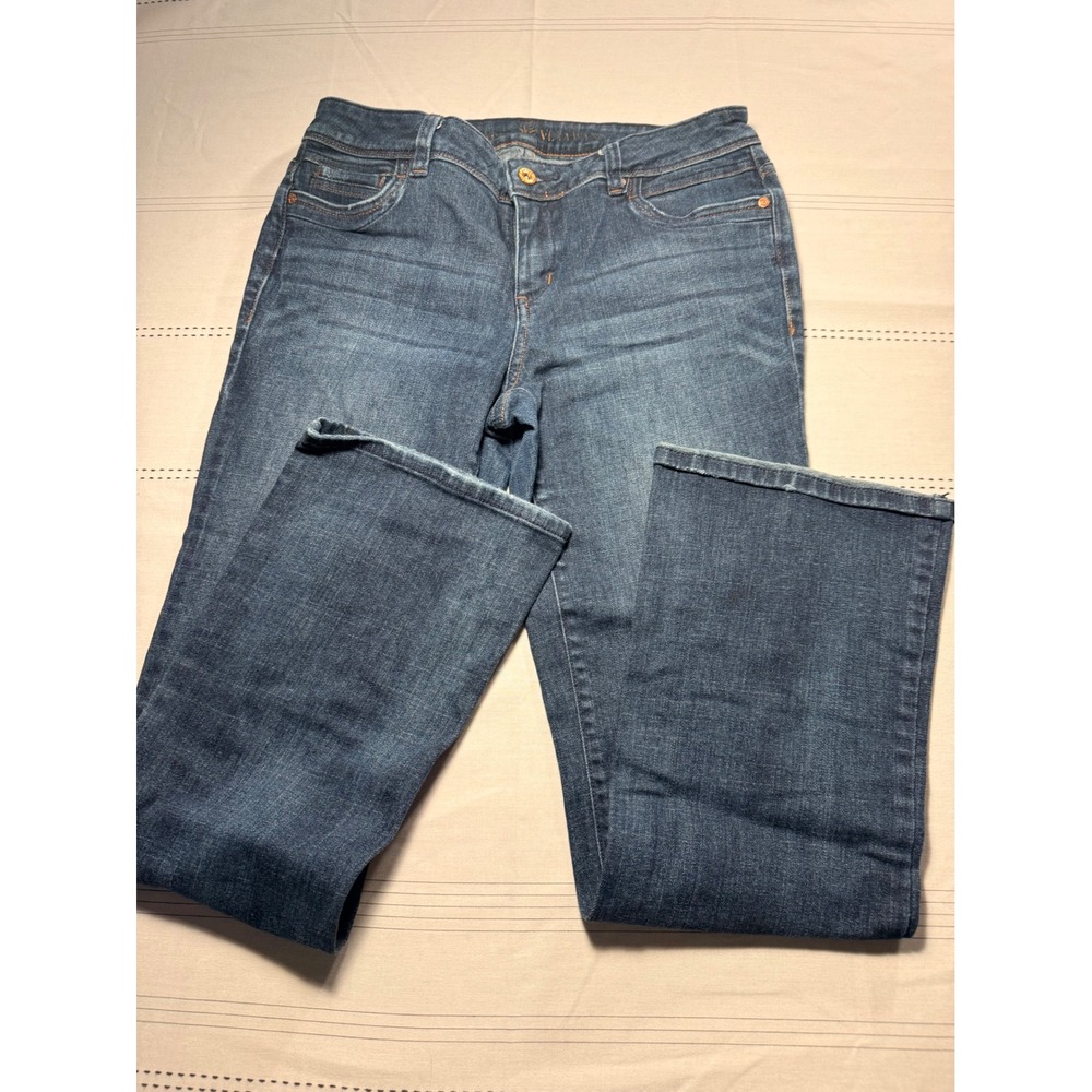 Simply Vera Vera Wang Womens Flap Pocket Bootcut Jeans Dark Wash Blue Size 10